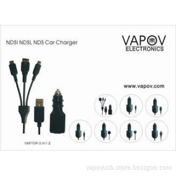 USB Cable Car Charger 3 in 1 For  Nintendo Game Palyer  NDS
